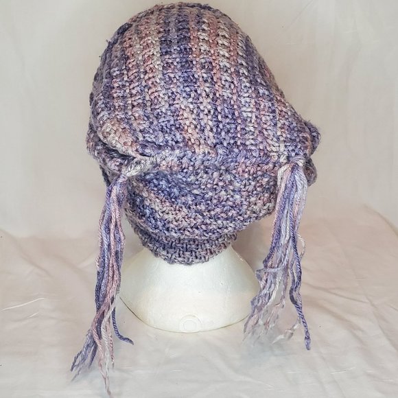 Winter Purple knitted Handmade Hat - Picture 3 of 3
